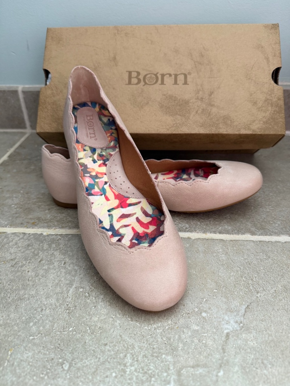 Women's Born Light Pink Leather Flats
